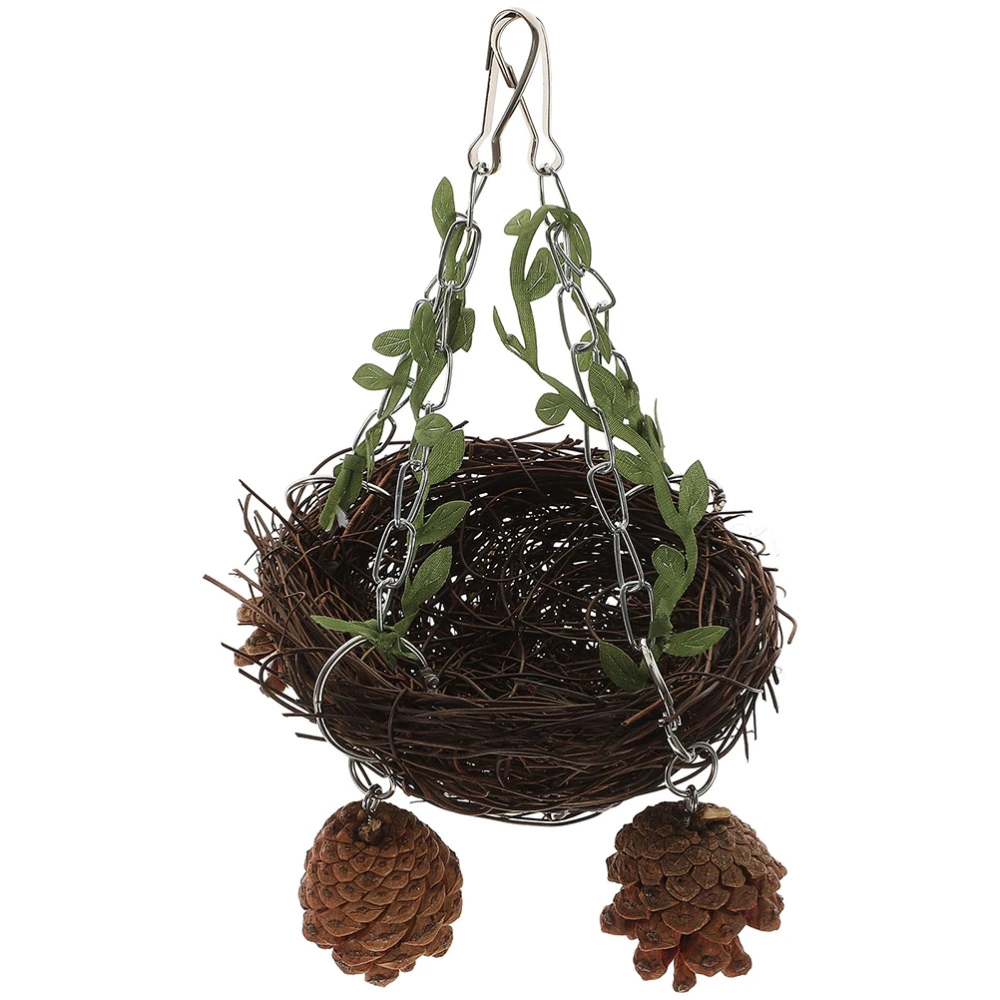 Natural Rattan Nest Small Medium Large Bird Parrot Swing Nest for Bird Cage