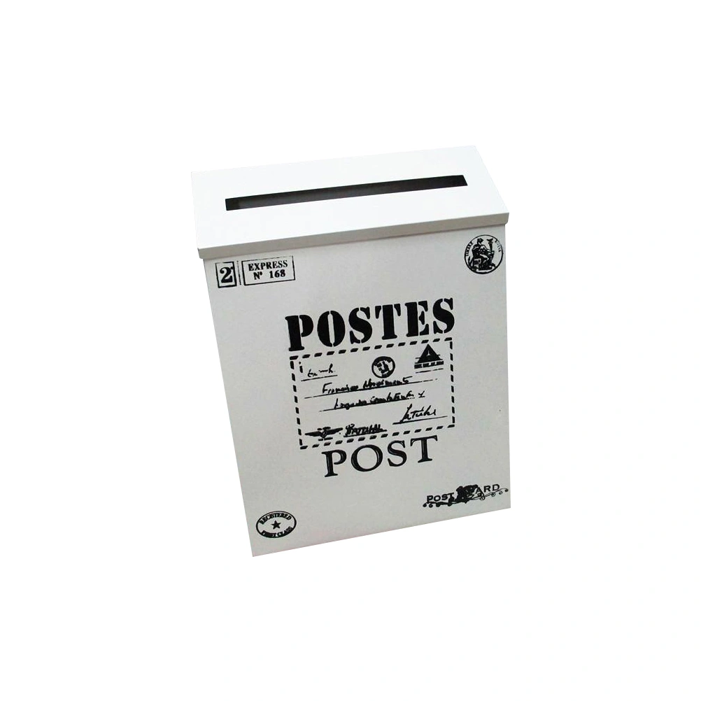 2pcs Wall Mounted Mailboxes Vintage Iron Wall Mount Mailbox Post Box Newspaper Box