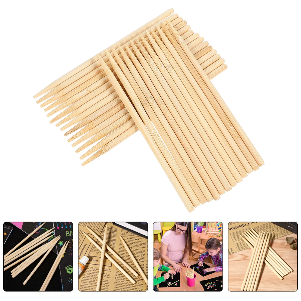 100 pcs Scratch Paper Wood Stylus Tools Drawing Wooden Stylus Drawing Wooden Sticks