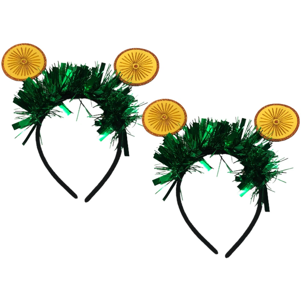 2pcs Hawaiian Headbands Orange Shaped Hair Hoops Luau Party Hair Accessories