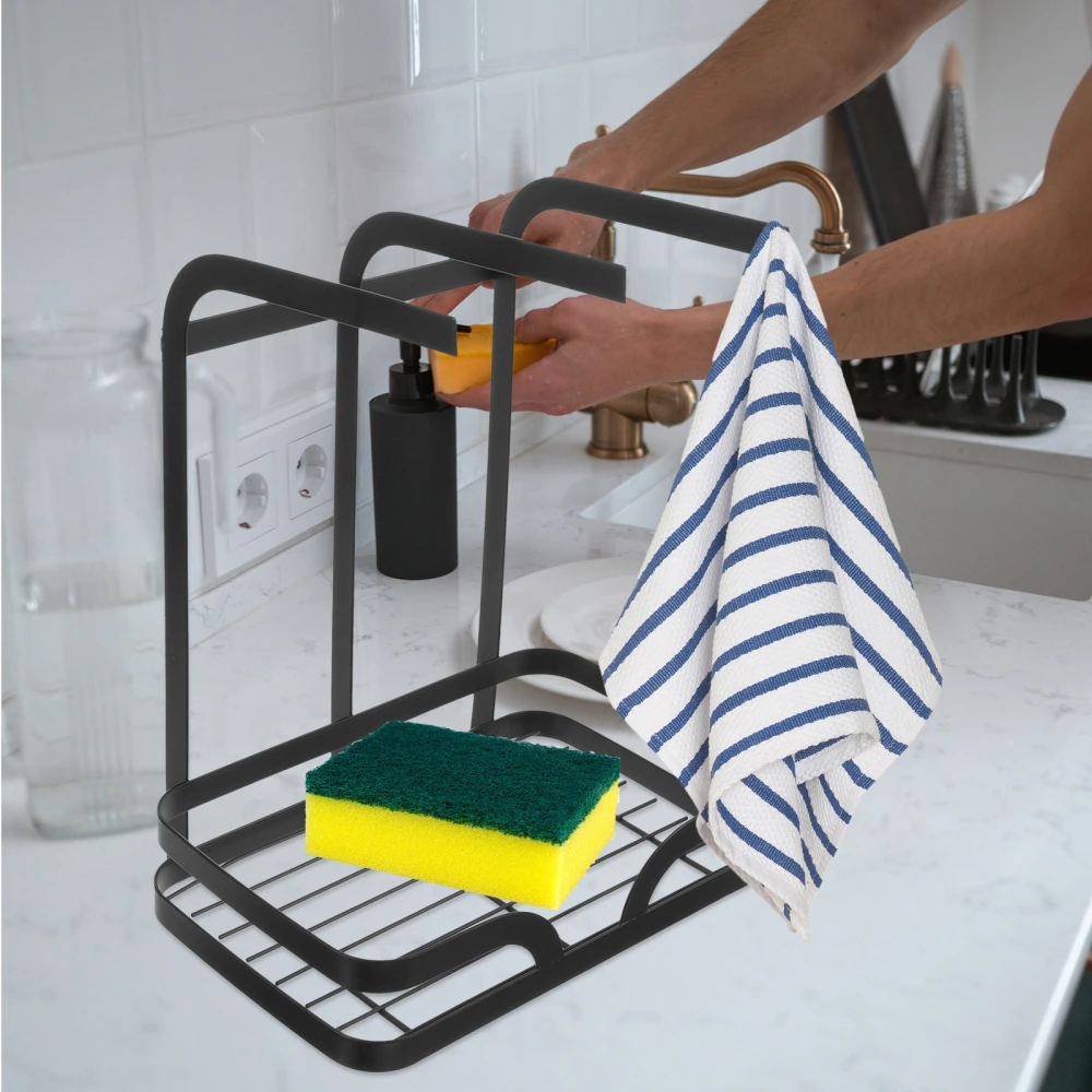 Kitchen Sponge Draining Holder Dishcloth Storage Rack Wiping Cloth Rack Sink Draining Holder