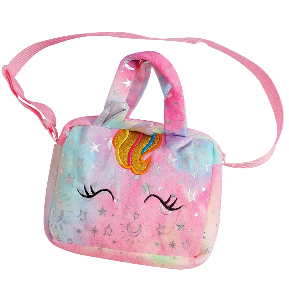 Portable Cartoon Handbag Kids Use Cartoon Unicorn Crossbody Bag Decorative Single-shoulder Bag