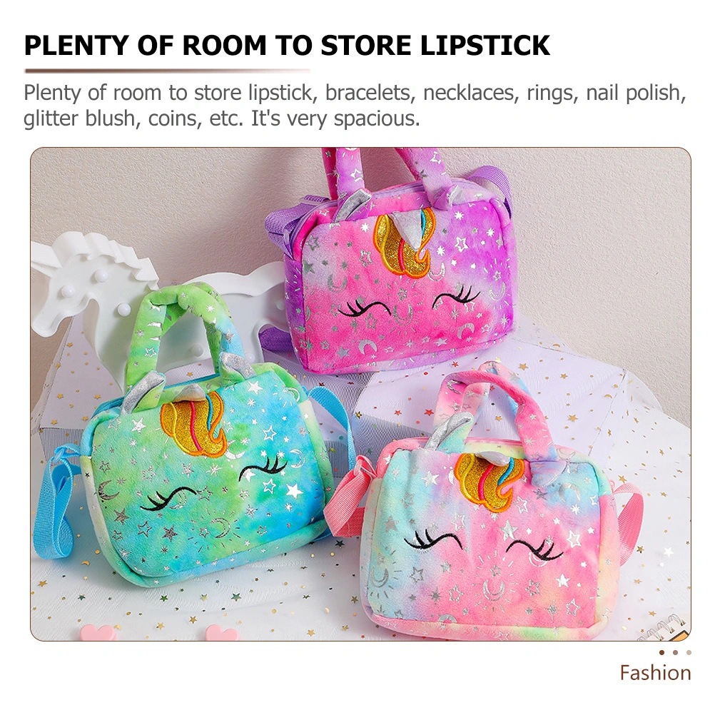 Portable Cartoon Handbag Kids Use Cartoon Unicorn Crossbody Bag Decorative Single-shoulder Bag