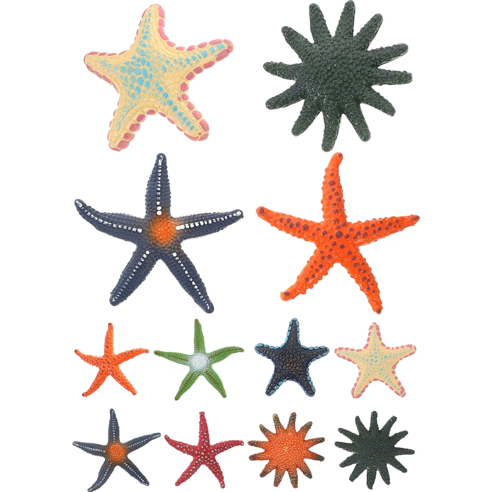 12pcs Sea Star Figurine TPR Sea Animal Sculpture Simulation Sea Star  Models