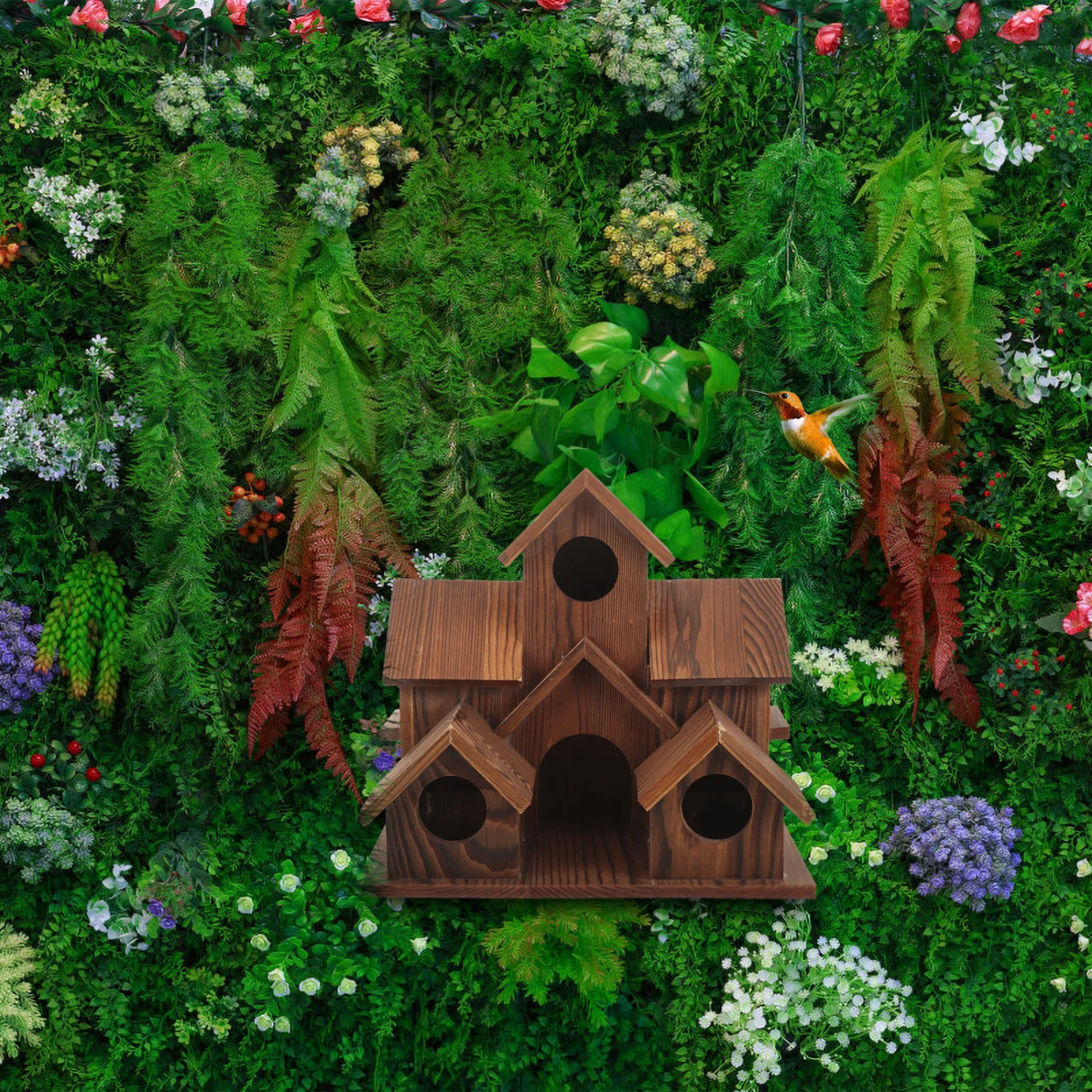 Wooden Bird House Outside Hanging Bird House Backyard Courtyard Decorative Bird House