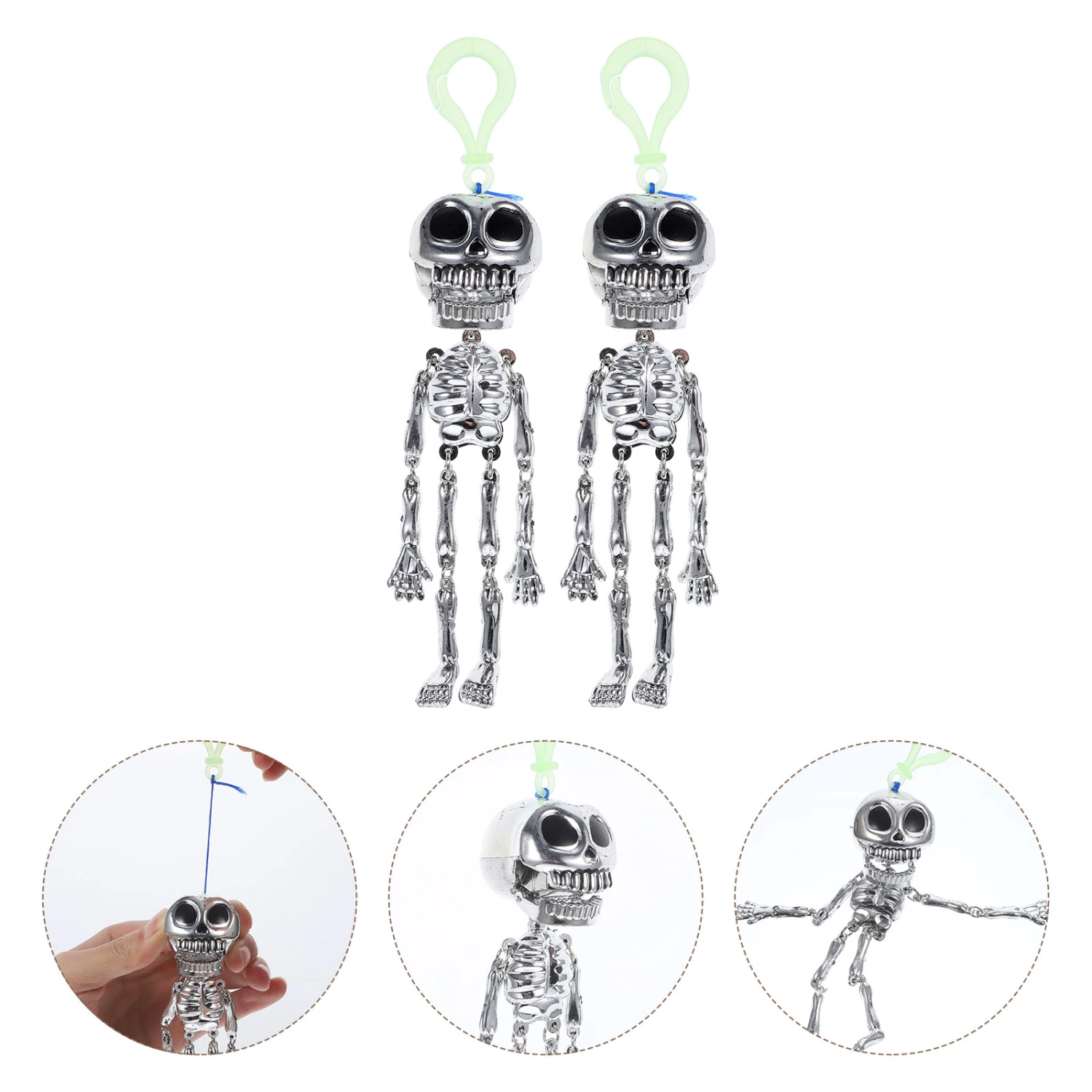 2pcs Halloween Skeleton Pull String Toys Spooky Skeleton Props Party Spoof Toys