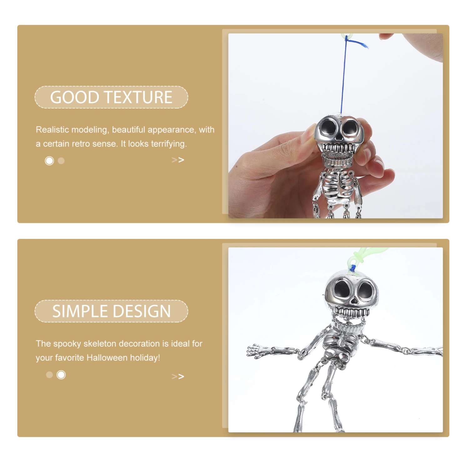 2pcs Halloween Skeleton Pull String Toys Spooky Skeleton Props Party Spoof Toys