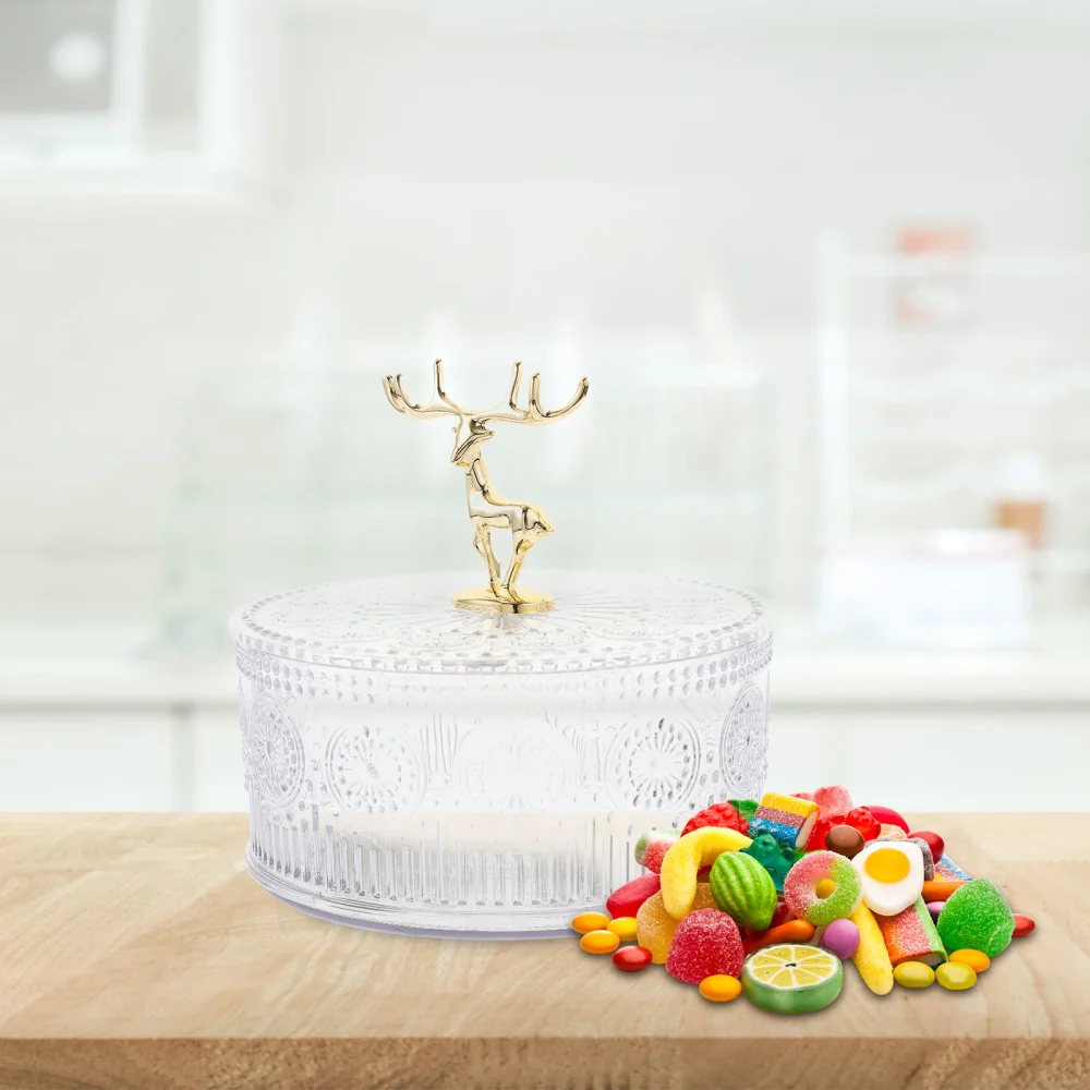 Exquisite Embossed Jewelry Storage Box Multi-functional Candy Box Transparent Makeup Container