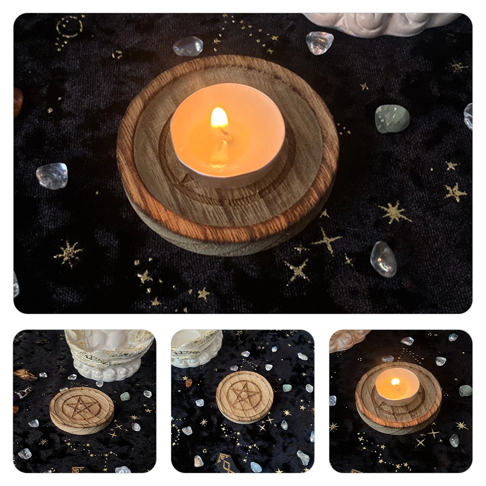 Diy Household Candle Holder Candle Stand Decoration Desk Wooden Candle Display Holder