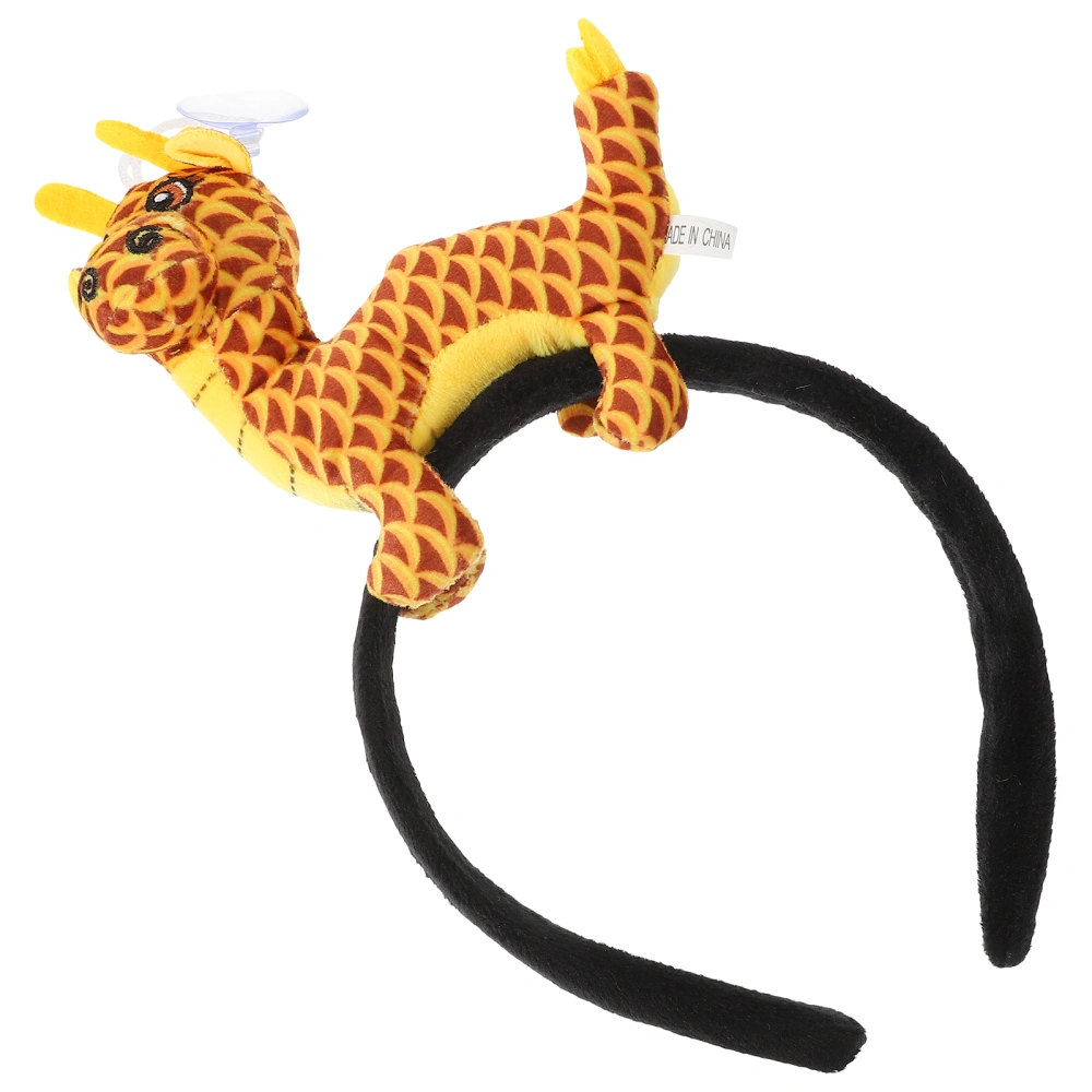 The Year of Dragon Hairband Plush Cartoon Dragon Headband Chinese Zodiac Headdress New Year Gift