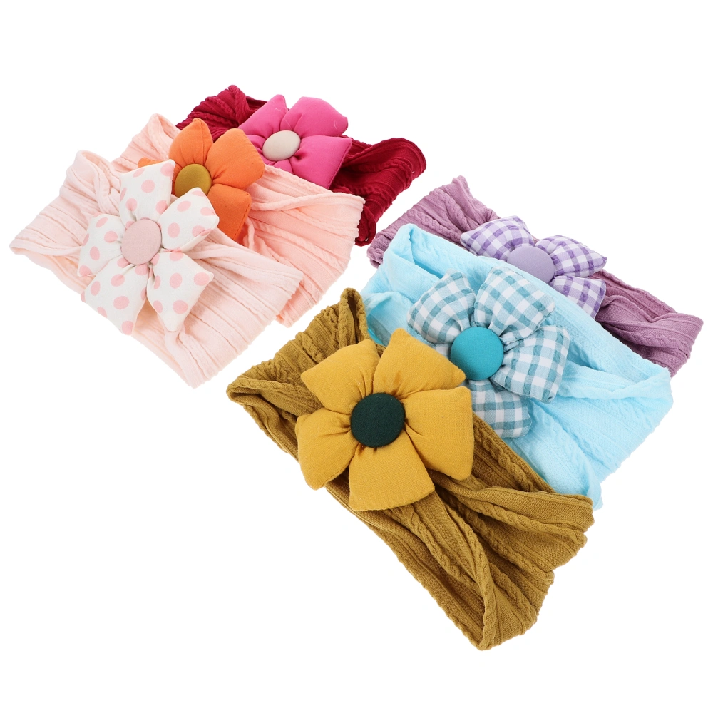 6 pcs Baby Girl Elastic Headband Newborn Girl Flower Headbands Infant Headband for Toddler