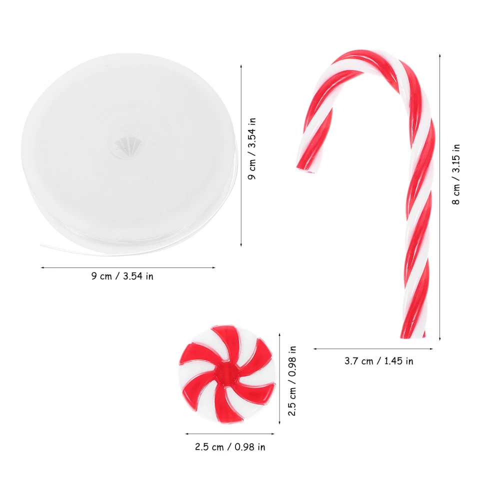 1 Pack of Christmas Cane Candy Hanging Ornaments Xmas Tree Hanging Lollipop Christmas Party Decorations