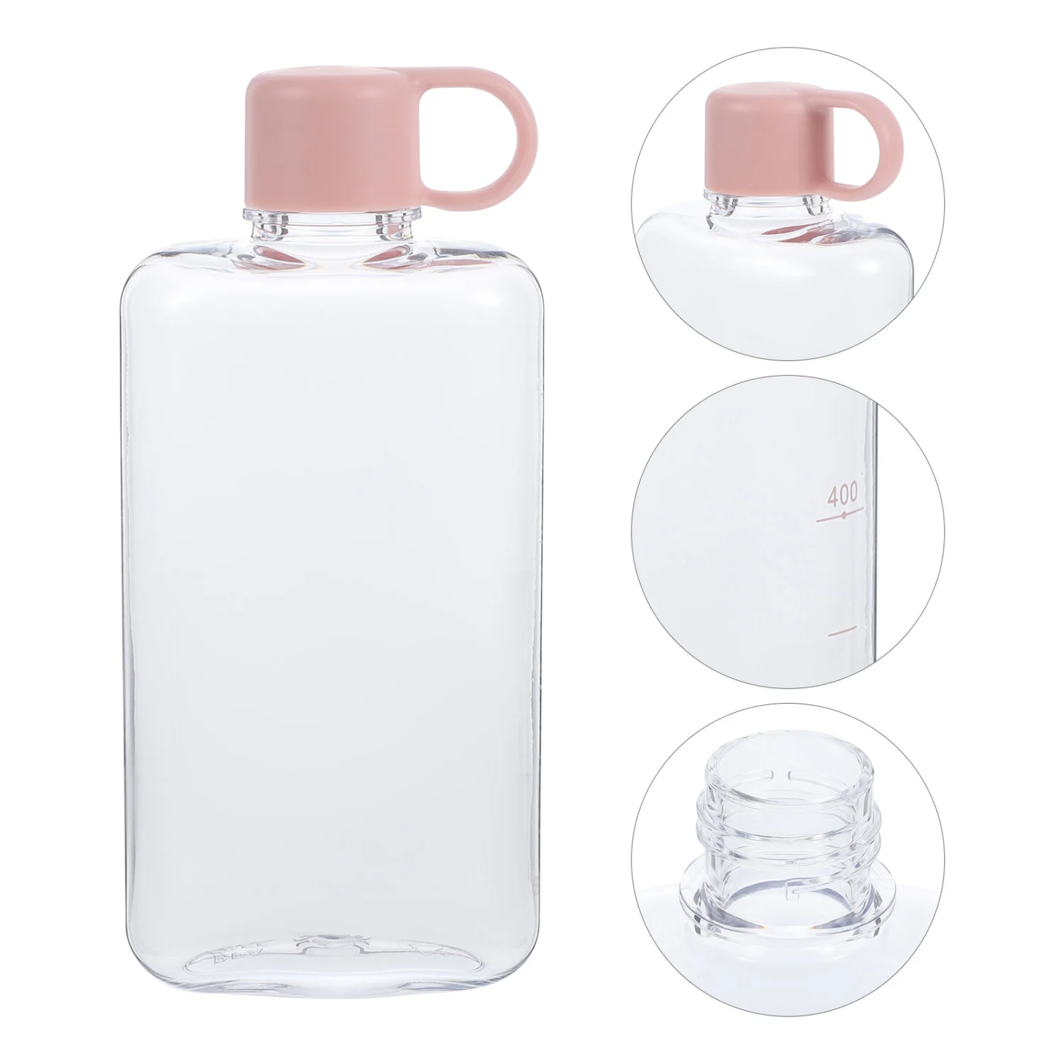 Portable Flat Water Bottle Plastic Travel Water Bottle Clear Water Container for Travel