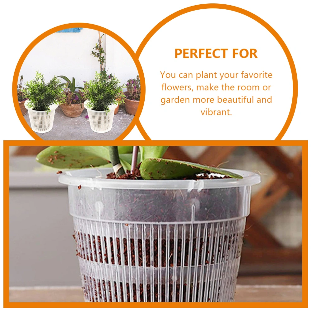 6Pcs Plastic Orchid Pots Small Plant Pot with Drainage Hole Portable Orchid Flowerpots