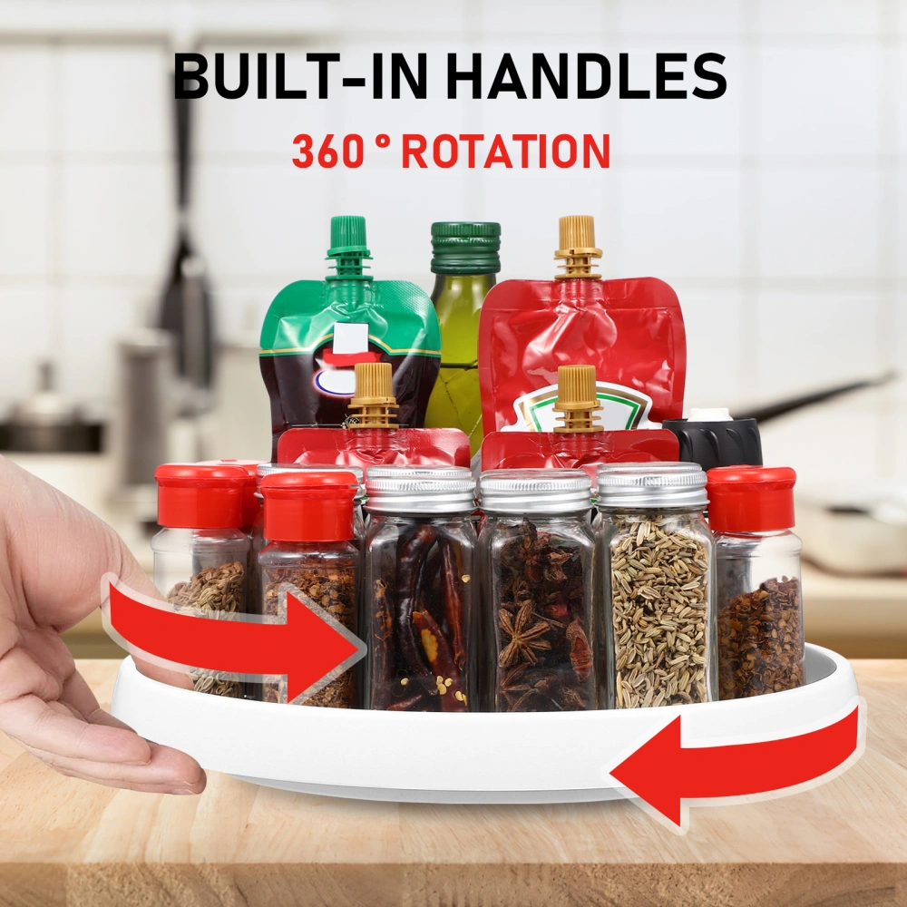 Multi-functional Turntable Organizer Kitchen Seasoning Bottle Turntable Rotating Storage Tray for Sundries