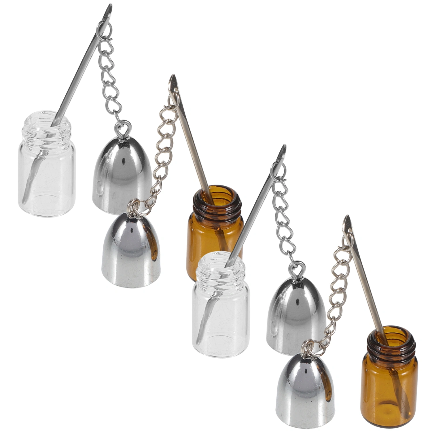 4Pcs Mini Pill Container Portable Storage Bottle Glass Bottle Portable Pill Bottle