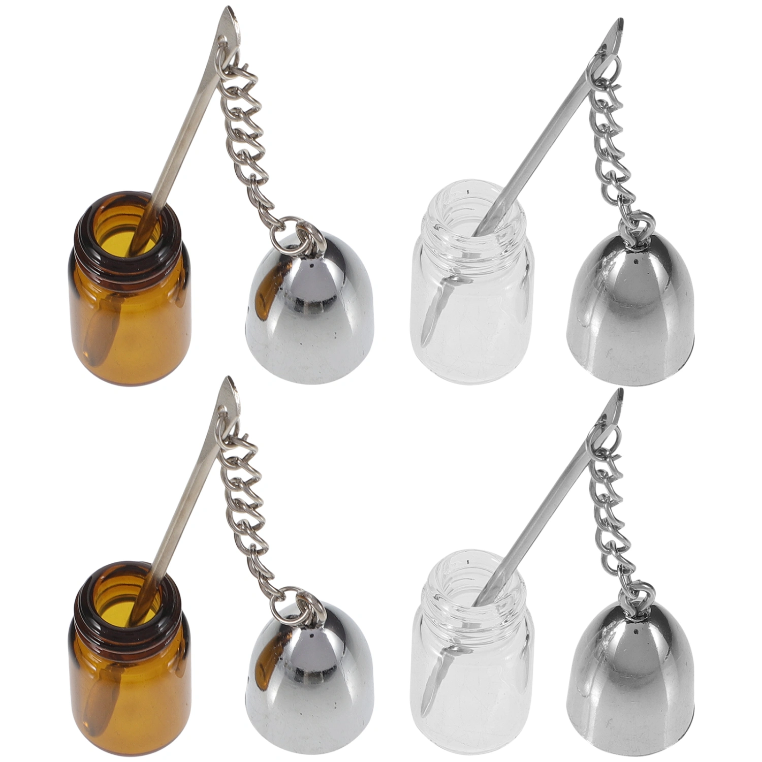 4Pcs Mini Pill Container Portable Storage Bottle Glass Bottle Portable Pill Bottle