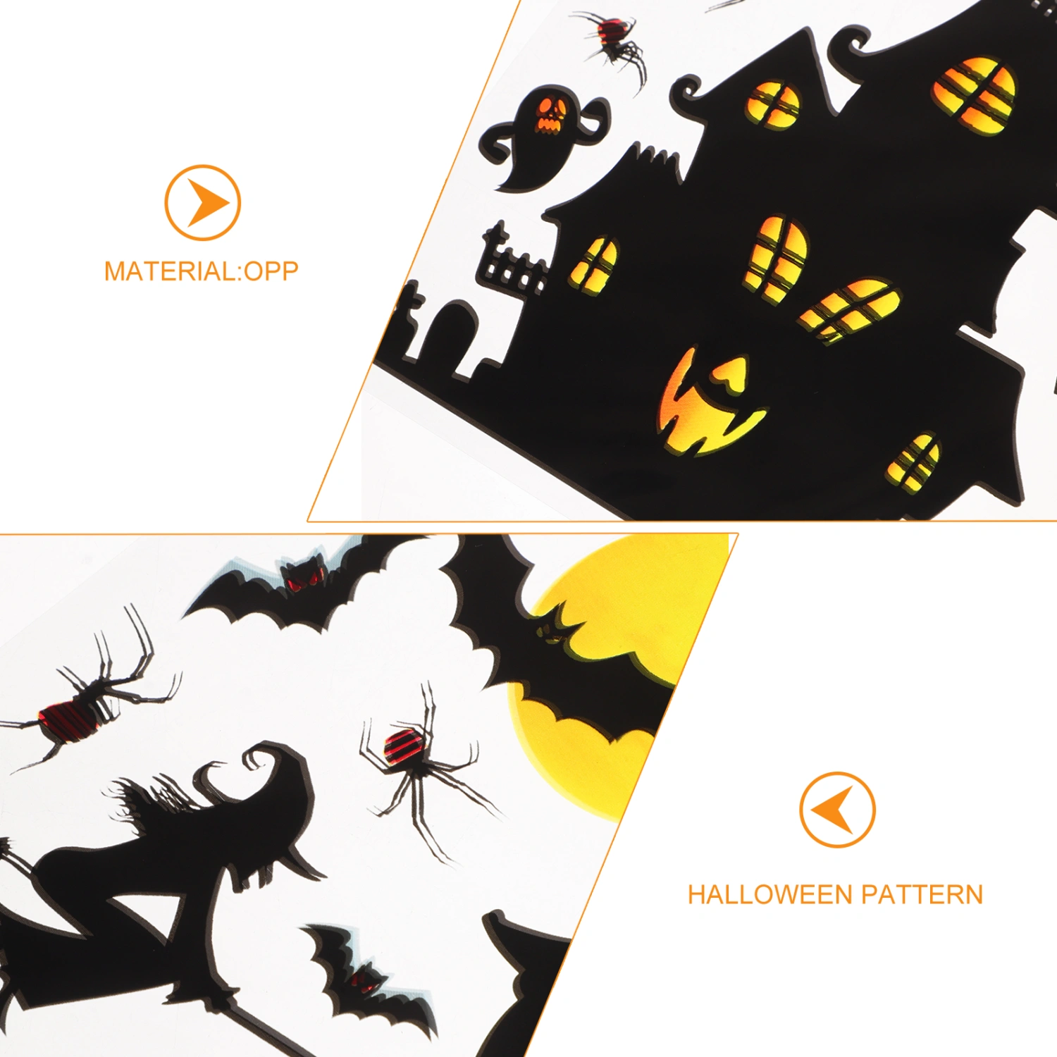 100Pcs Halloween Treats Bags Halloween Treat Pouch with Ties Candy Cookie Goodies Packing Bags