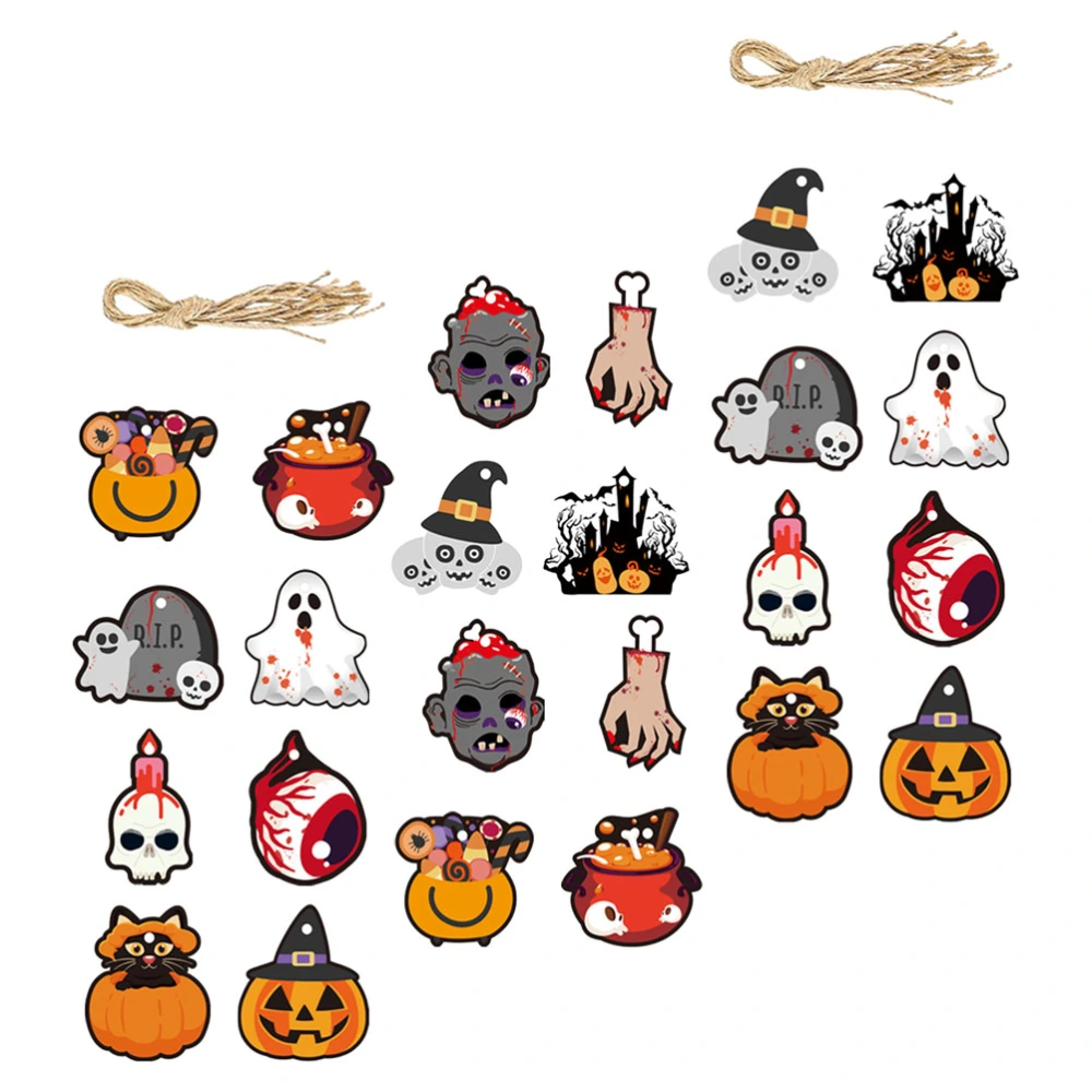 24Pcs Halloween Hanging Ornaments Halloween Theme Hanging Pendants Tags Hanging Signs