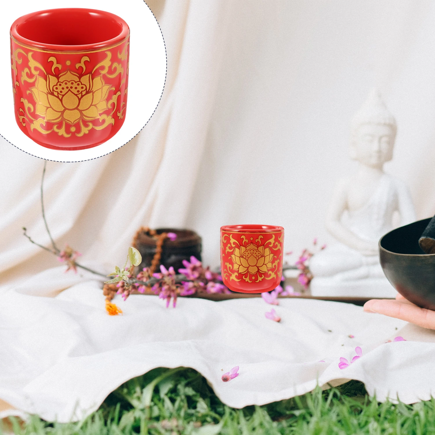 2pcs  Offering Cup Buddhist Offering Water Cup Decorative Worship Cup Buddhist Supply