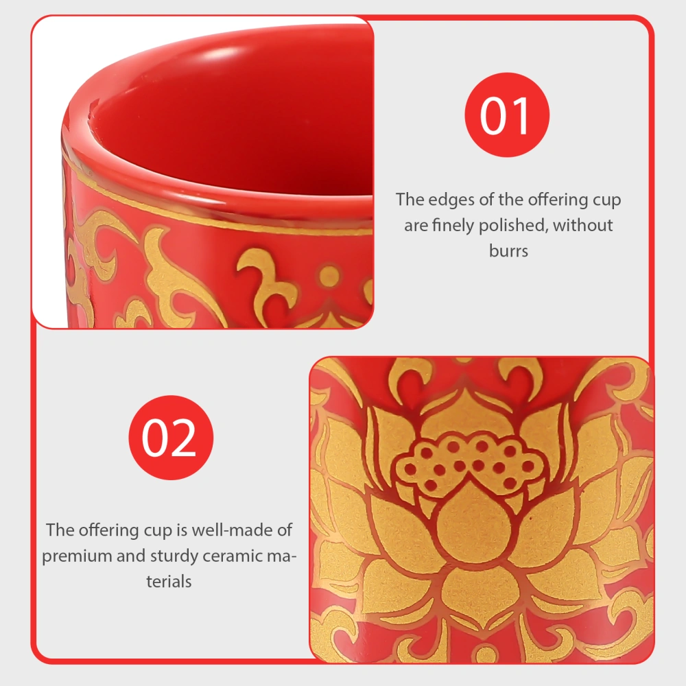 2pcs  Offering Cup Buddhist Offering Water Cup Decorative Worship Cup Buddhist Supply