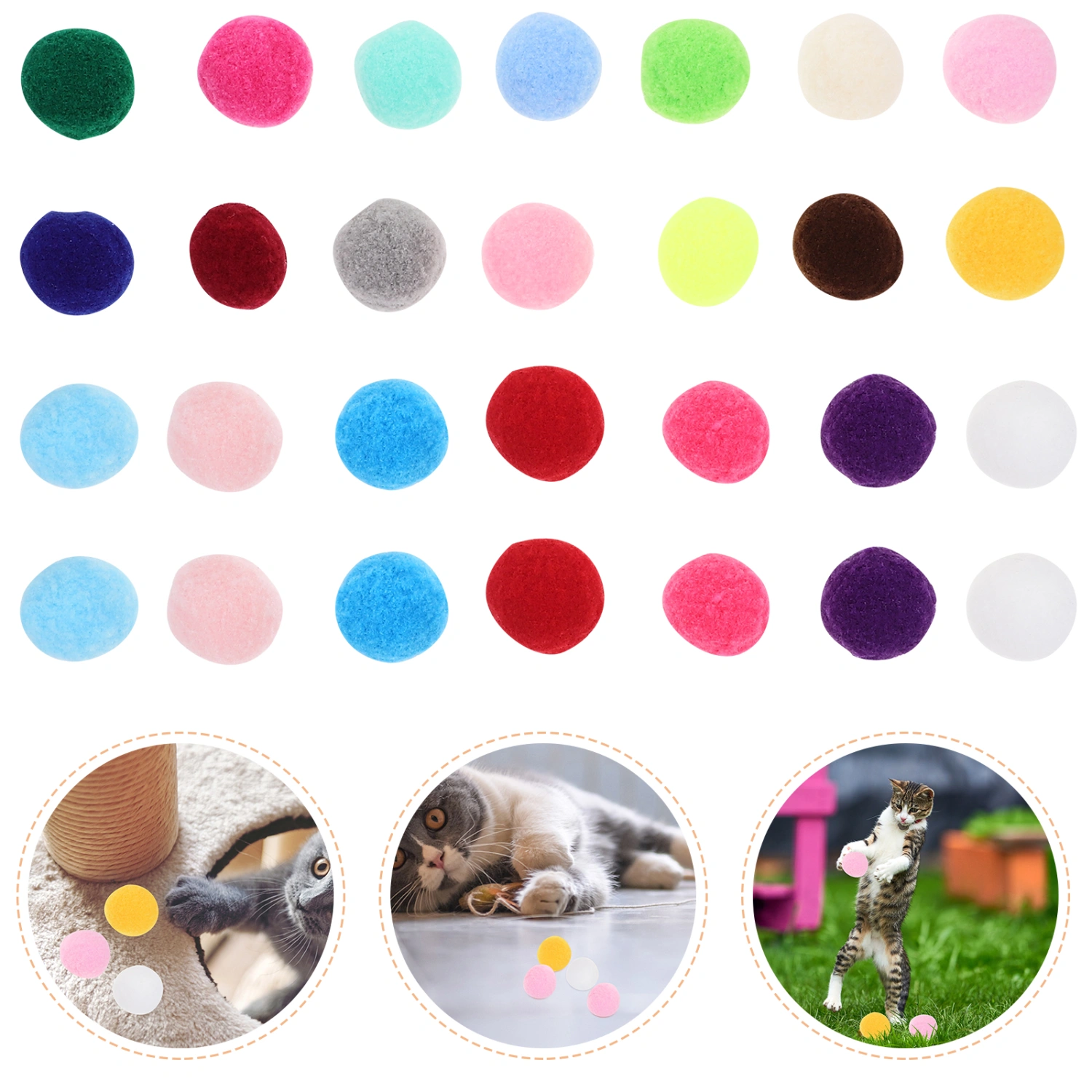 70pcs Cat Scratch Ball Indoor Cat Scratching Toy Kitten Plush Ball Toys Cat Scratching Balls
