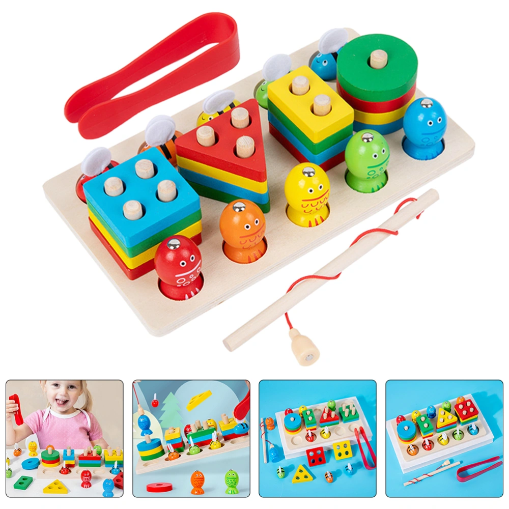 1 Set Kid Interactive Toy Matching Block Angling Toy Clipping Bee Plaything