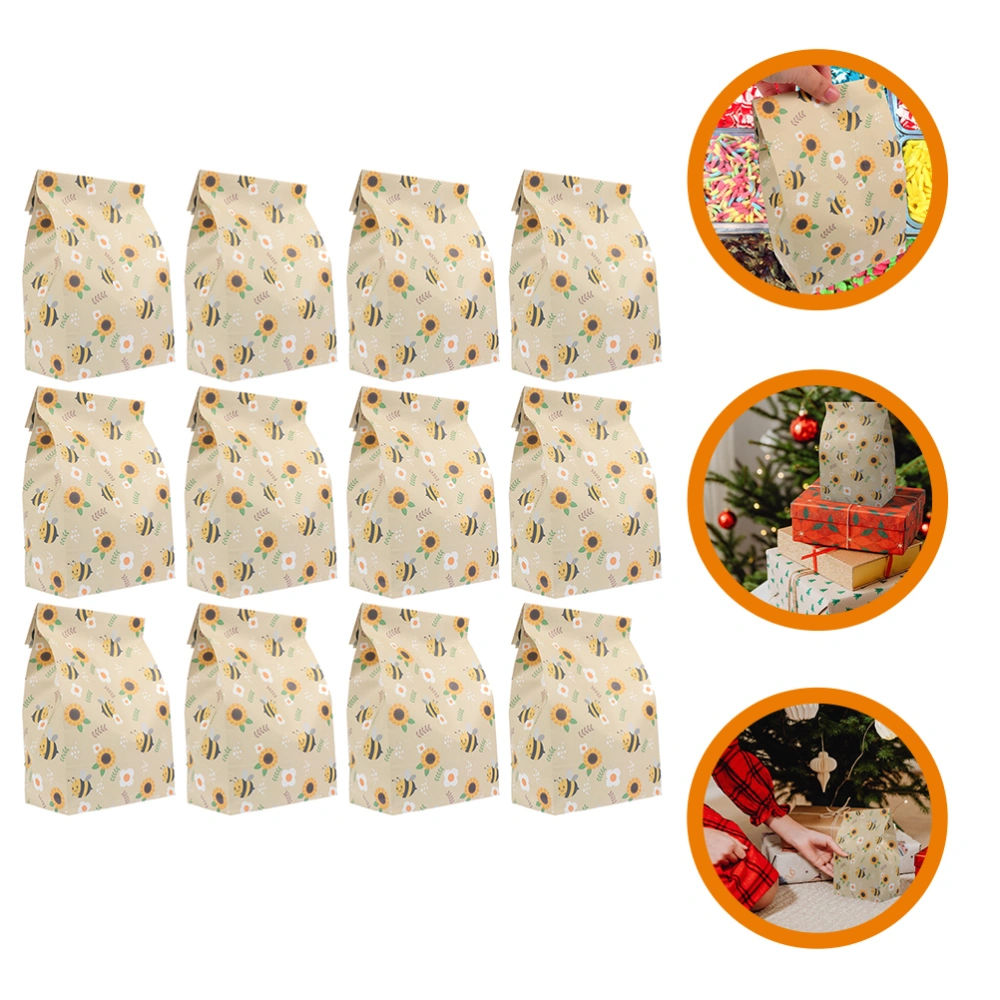 12Pcs Gift Packing Bags Paper Candy Bags Party Favor Bags Baking Food Wrapping Bags Gift Bags