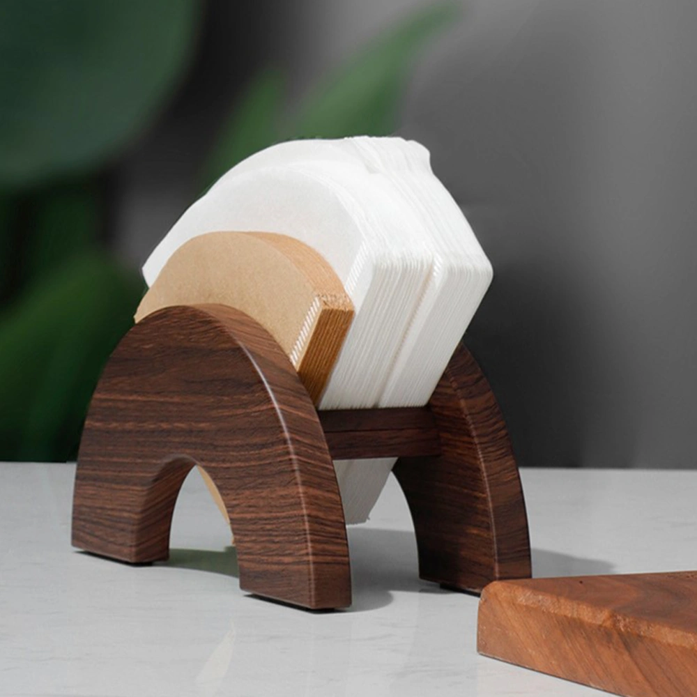 Coffee Filter Paper Container Holder Wood Grain Plastic Filter Paper Holder Coffee Filter Paper Container Stand