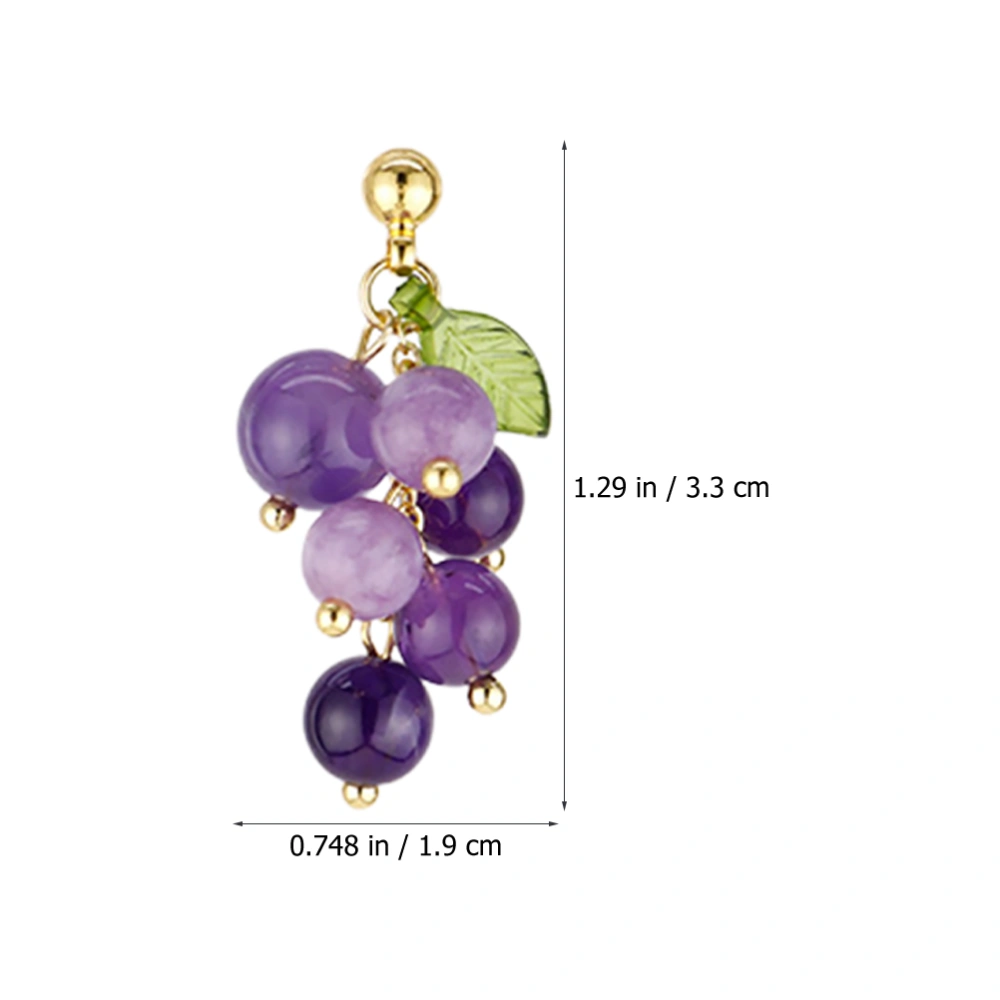 1 Pair Stud Earrings Grape Earrings Resin Earrings Fashionable Ear Jewelries for Women Girls