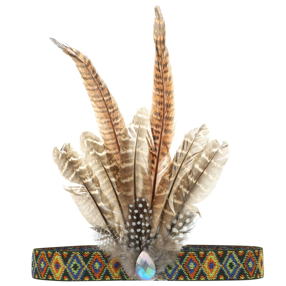 Plume Headband Women Plume Headdress Carnival Party Cosplay Headpiece Indian Headdress