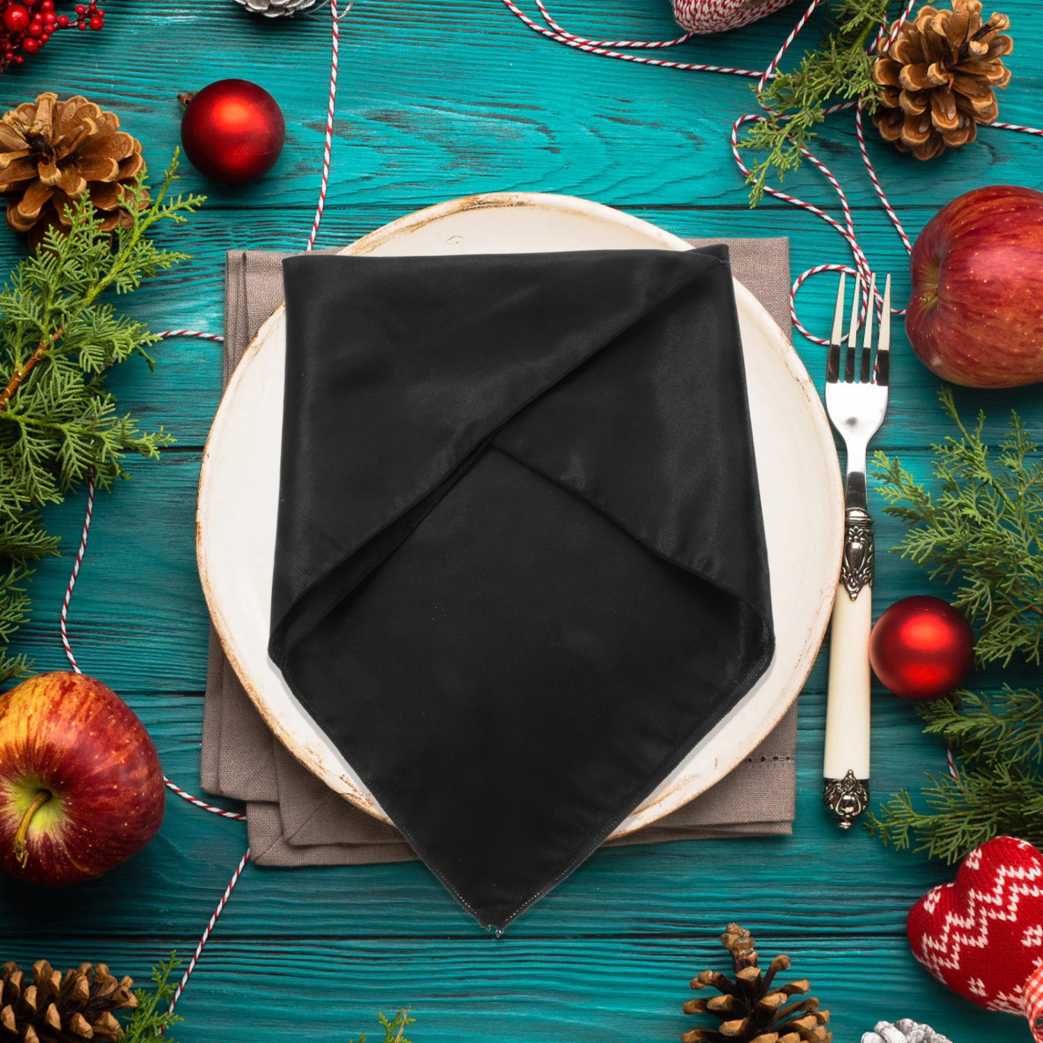 5Pcs Dinner Napkins Satin Fabric Napkins Comfortable Table Dinner Napkins for Wedding
