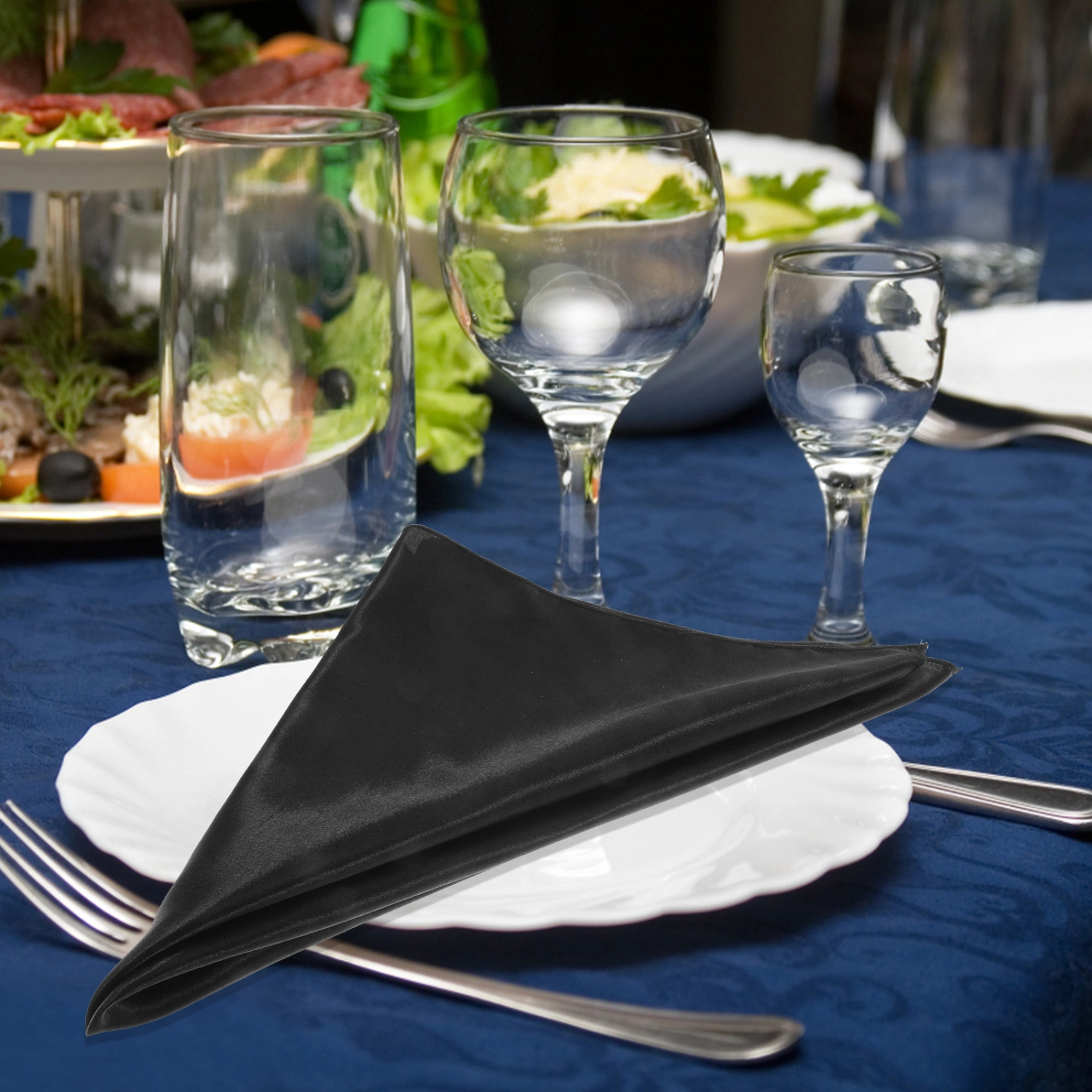 5Pcs Dinner Napkins Satin Fabric Napkins Comfortable Table Dinner Napkins for Wedding