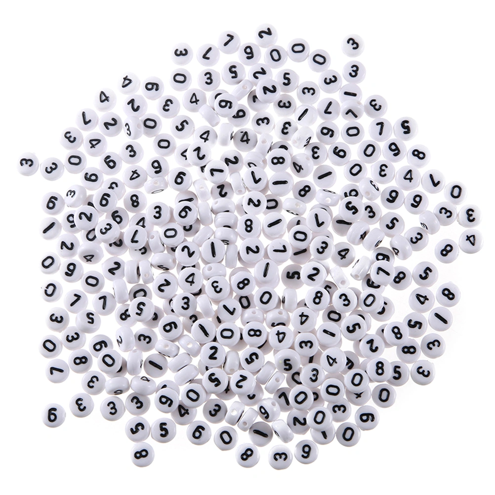 100Pcs Number Beads Acrylic Loose Beads DIY Number Beads Bracelet Beads Stylish Number Beads