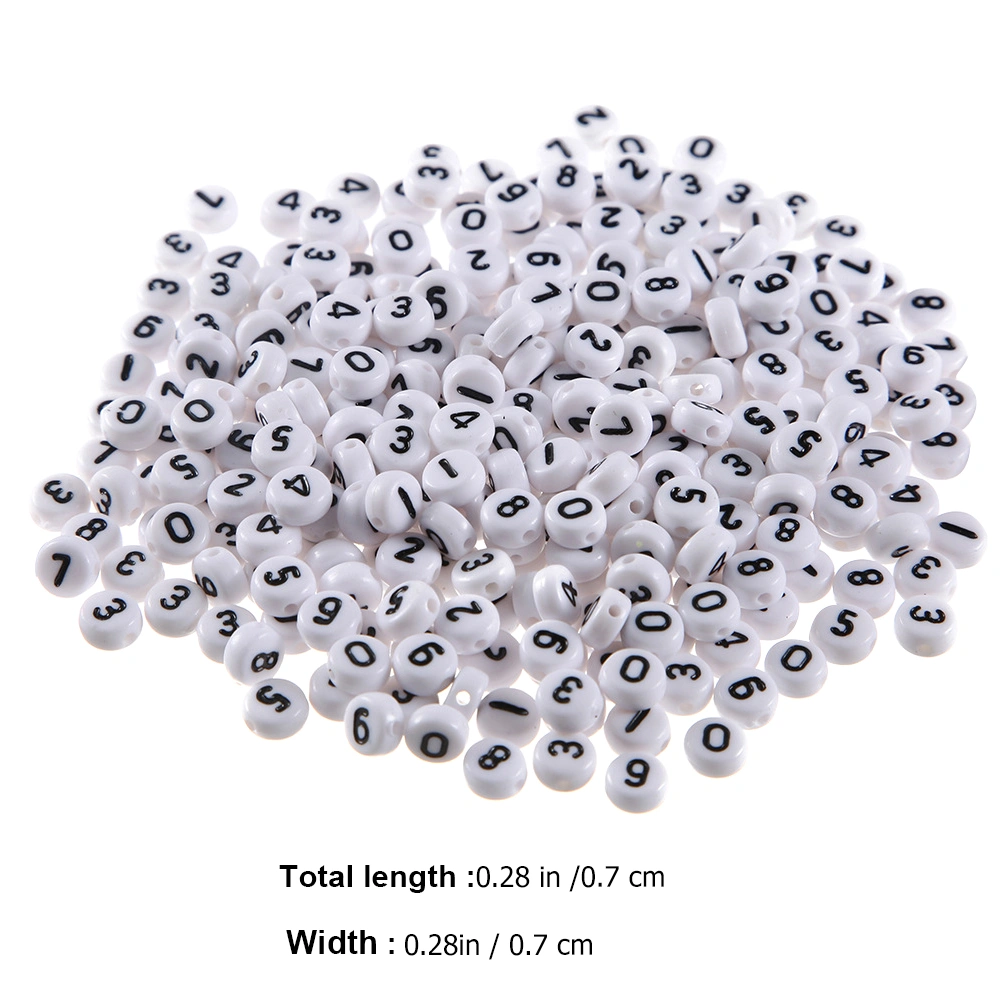 100Pcs Number Beads Acrylic Loose Beads DIY Number Beads Bracelet Beads Stylish Number Beads