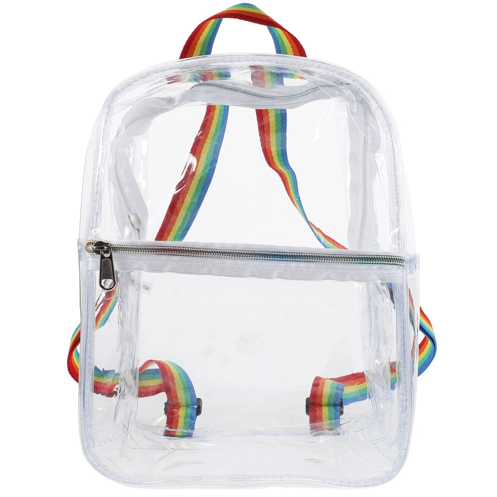 Small Clear Backpack Clear Bag Colorful Strap Backpack Convenient Stadium Backpack