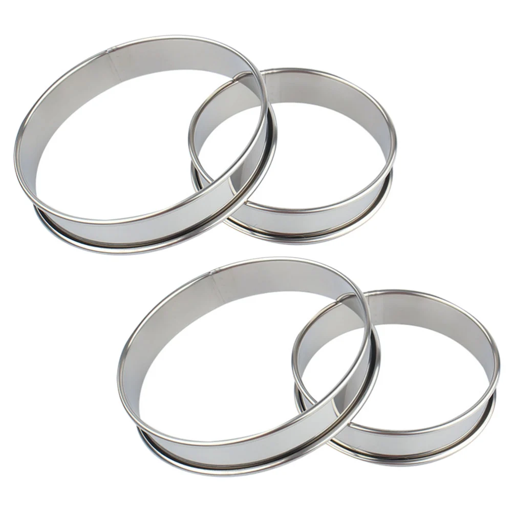 4Pcs Round Pizza Saucing Rings Heat-resistant Pizza Muffin Rings Pizza Baking Tools