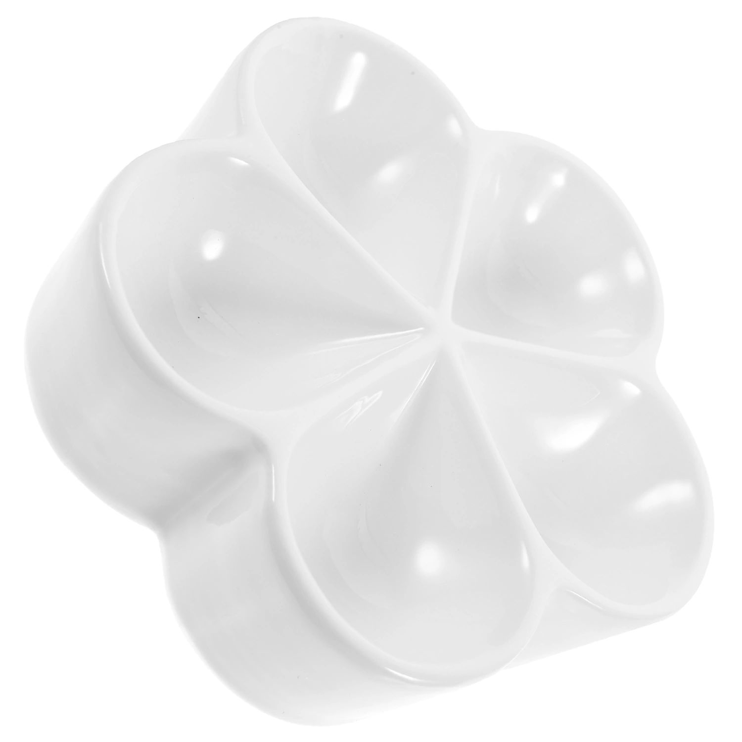 Divided Serving Platter Compartment Snacks Tray Flower Shape Nut Peanut Candies Tray