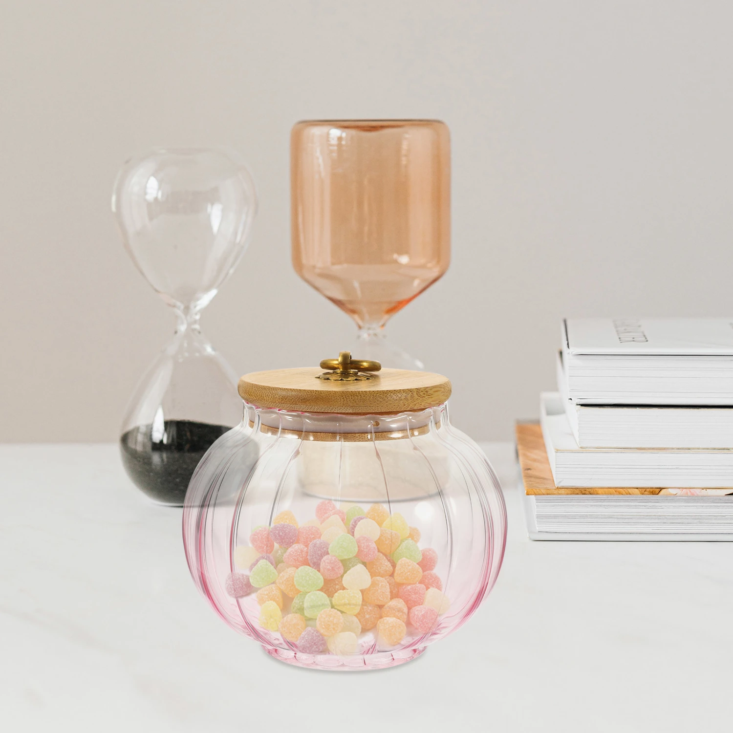 Glass Jar Tea Glass Canister Airtight Tea  Storage Container with Lid Handle Glass Jars