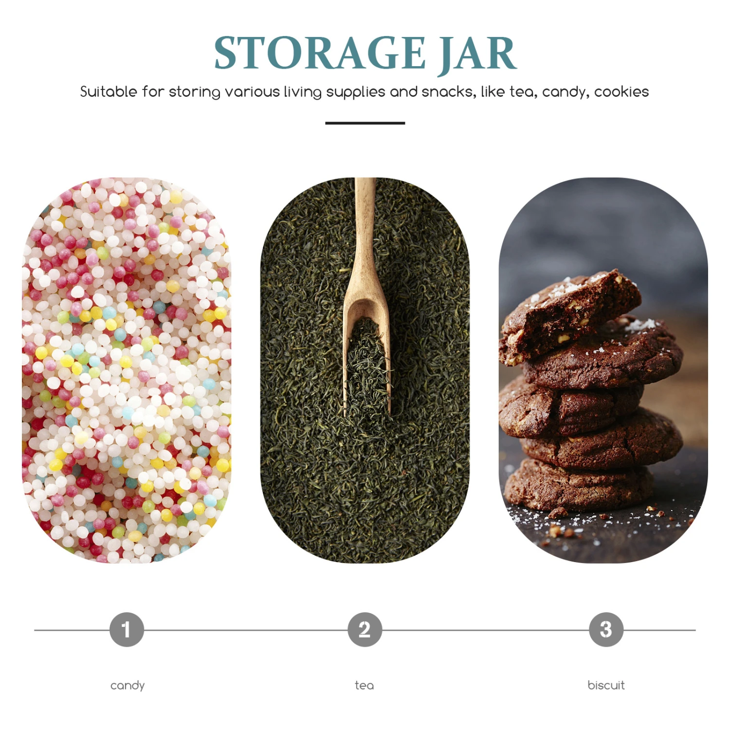 Glass Jar Tea Glass Canister Airtight Tea  Storage Container with Lid Handle Glass Jars