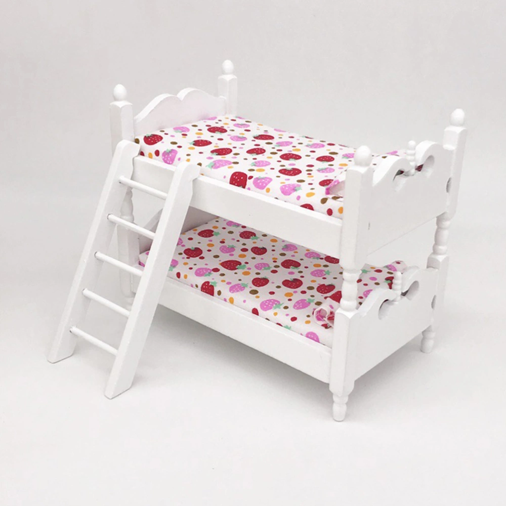 Miniature Bunk Bed Model Toy Mini House Bed Doll House Miniature Furniture Prop