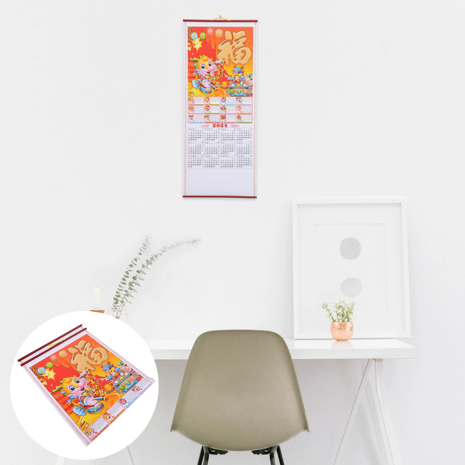 Traditional Hanging Calendar Clear Printed Wall Calendar Delicate Office Wall Calendar