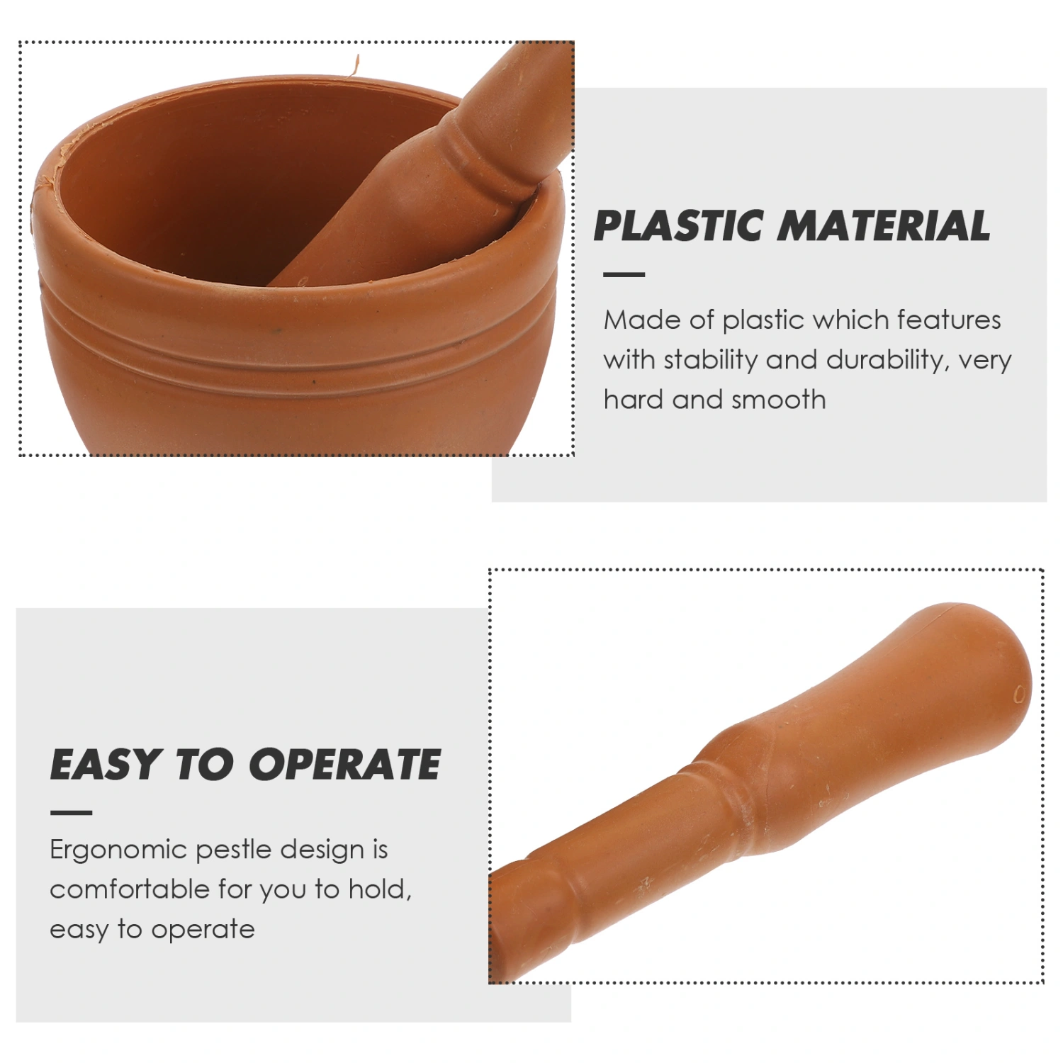 2 Sets Household Mortar Pestle Garlic Press Ginger Crusher Spices Grinding Mortar