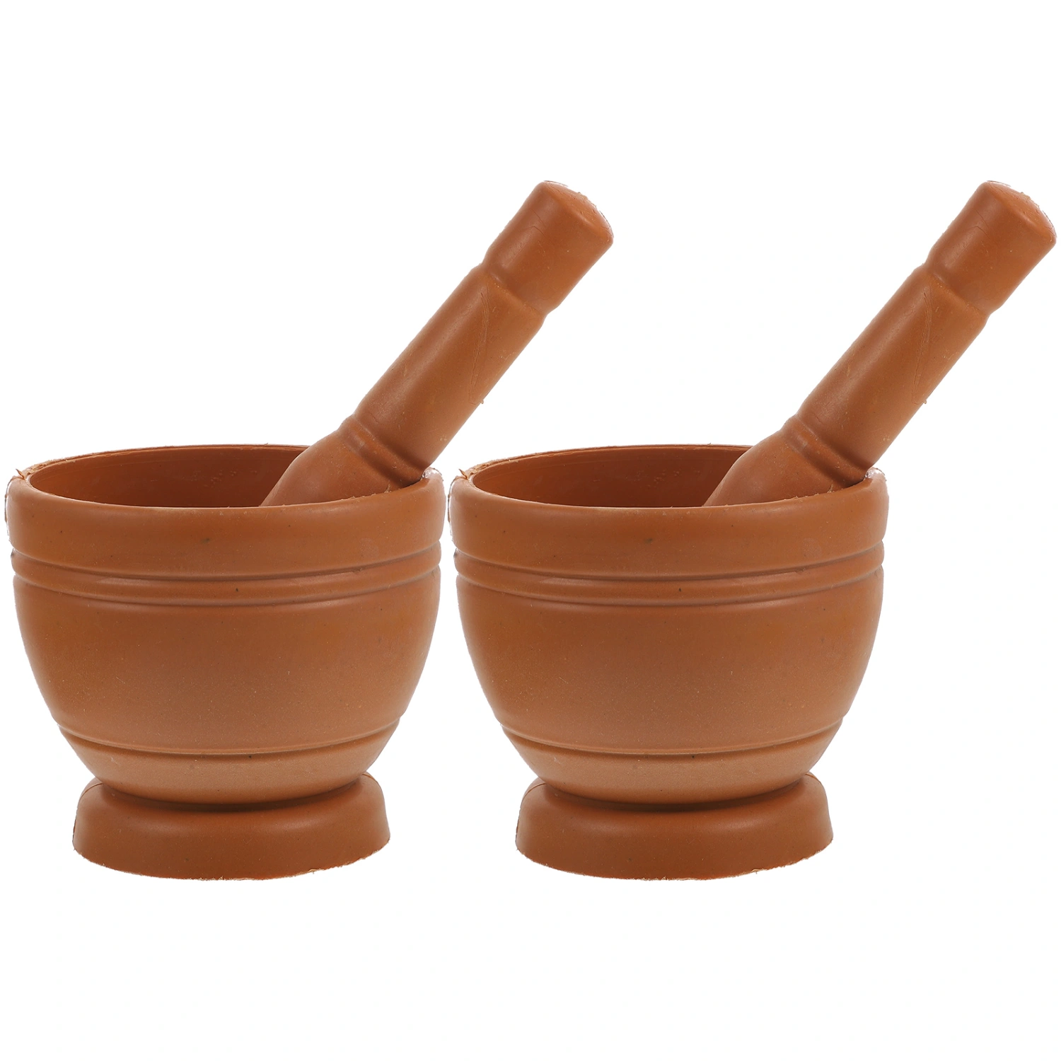 2 Sets Household Mortar Pestle Garlic Press Ginger Crusher Spices Grinding Mortar