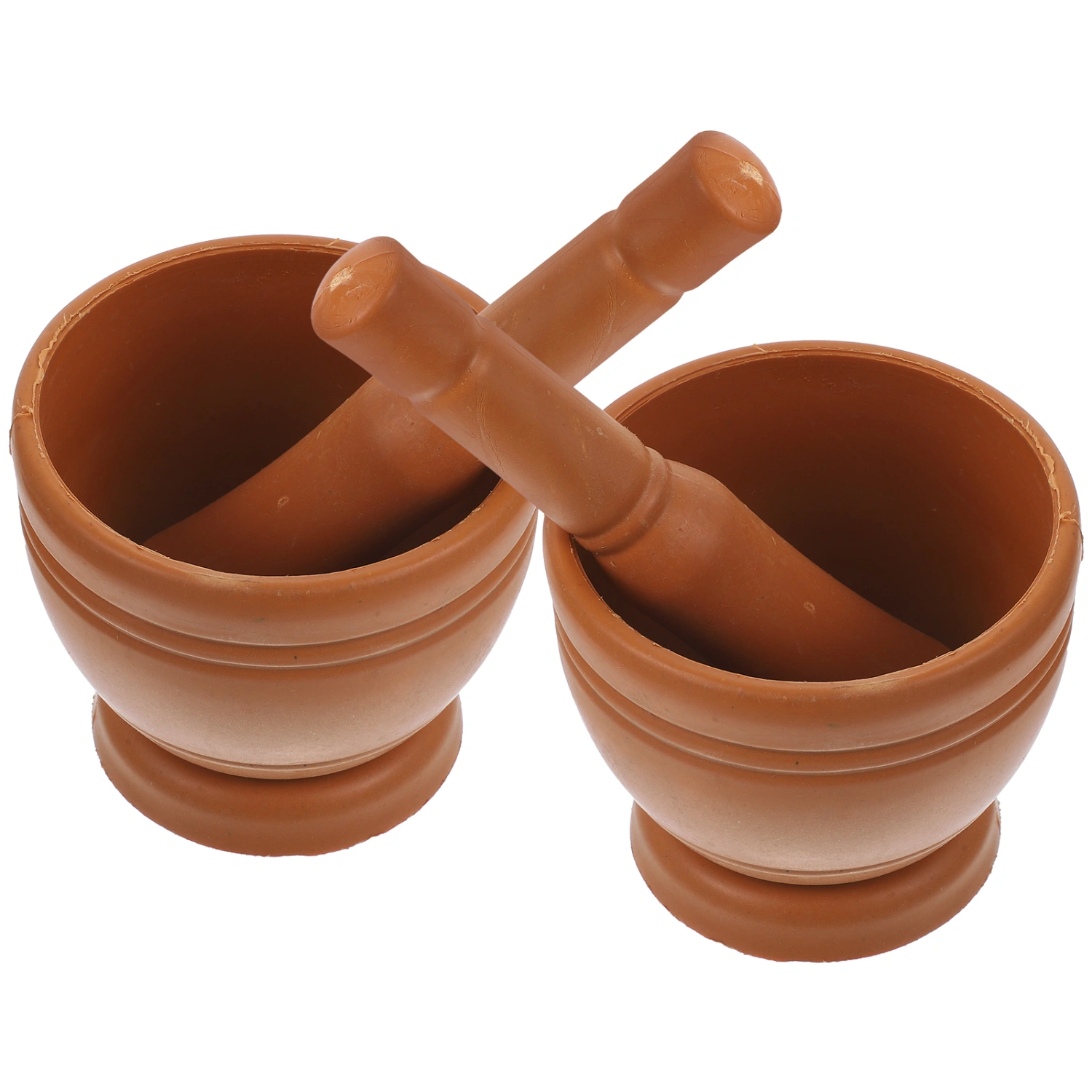2 Sets Household Mortar Pestle Garlic Press Ginger Crusher Spices Grinding Mortar
