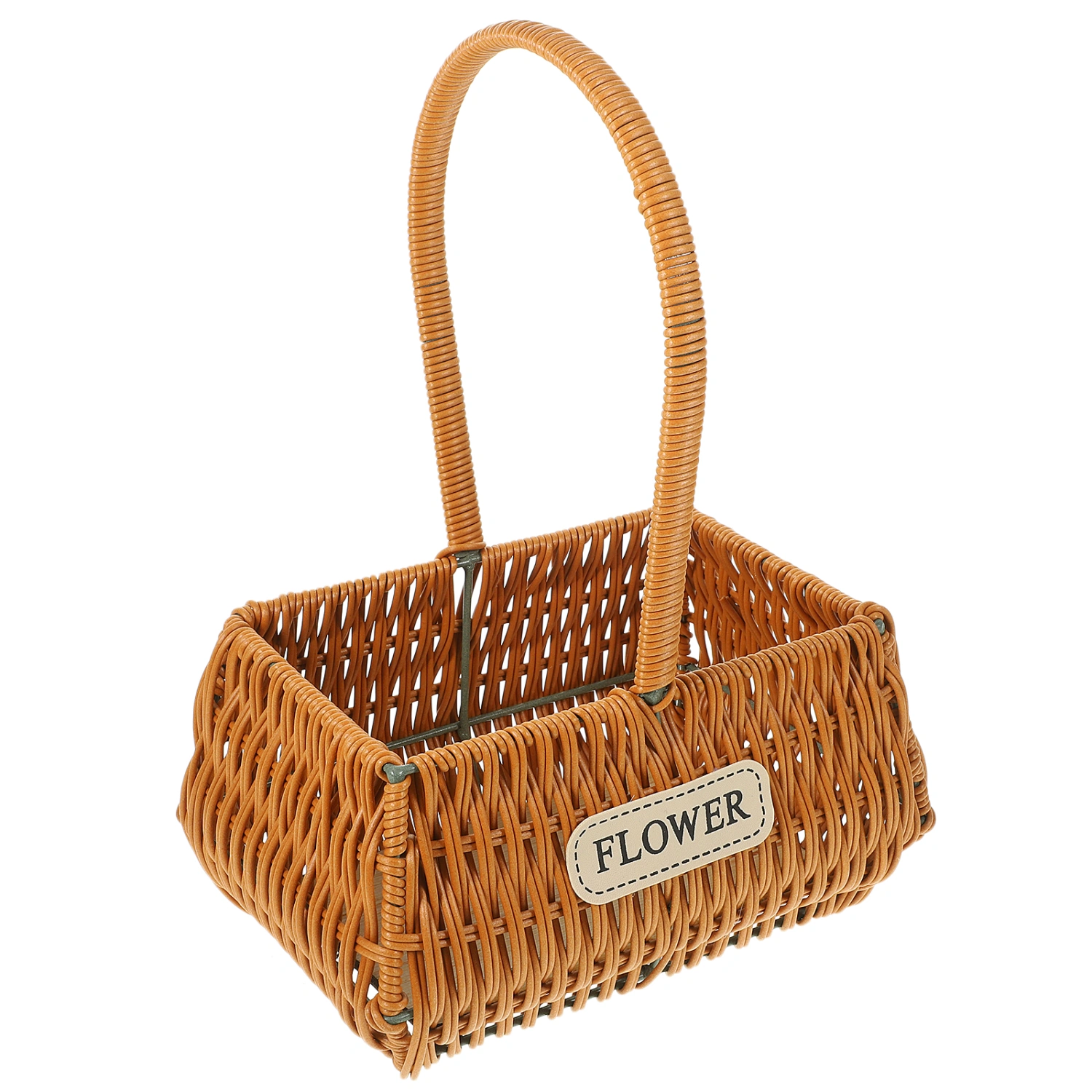 Handwoven Flower Basket with Handle Picnic Basket Wedding Flower Basket Decorative Basket
