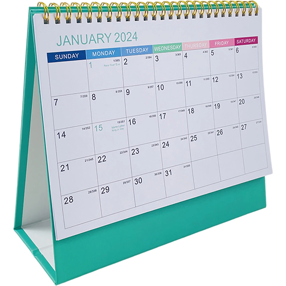 Full Year Calendar Small Desk Calendar Standing Calendar Desk Calendar for Recording Events