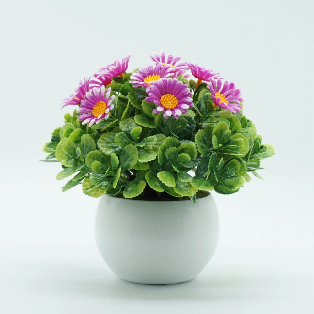 Artificial Daisy Flower Fake Daisy in Pot Artificial Potted Flower Bonsai Decoration for Home Office