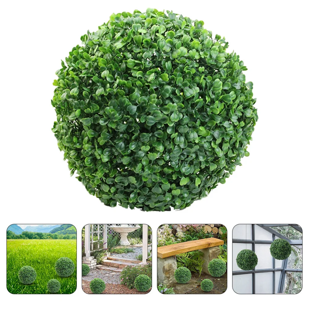 2pcs Topiary Fake Plant Pendant Ball Shape Simulation Plant Ball Ornament Realistic Topiary Ball Pendant