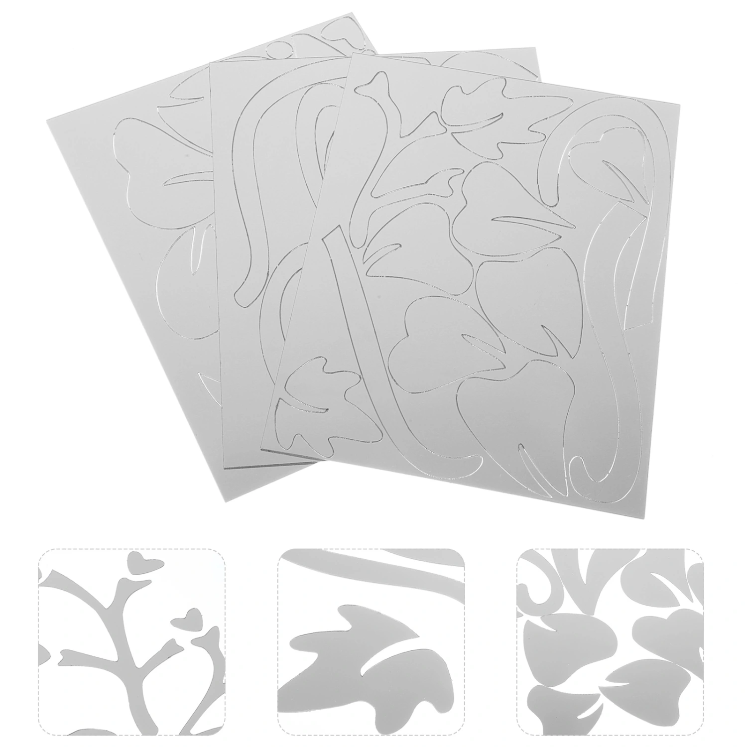 1 Set of Acrylic Flower Wall Sticker Wall Decal Mirror Wall Decals Home Wall Decor